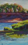 Riverbanks, 9 x 6", acrylic on Arches 140# w/c paper.
