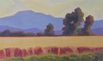 Wheatfield at Sunset , 6 x 9", acrylic on Arches 140# w/c paper.