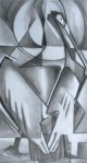 graphite drawing, 4"x7", Pelican Moon